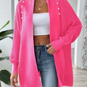 Clarice - Elegante, lockere Strickjacke mit langen Ärmeln und offener Vorderseite