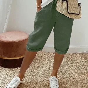 Adriada - Damen-Shorts aus Baumwolle und Leine