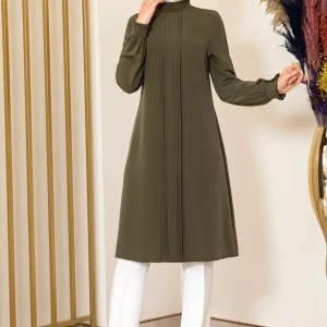 Longtunika Damen Tunika gerippte lange Hijab Tunika Modest (NERVÜRLÜ TUNIK)
