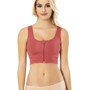 Bustier Damen Sport-Top mit Frontreißverschluss & herausnehmbaren Pads